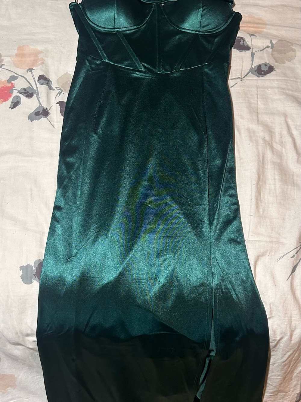 NEW Haute Monde Shimmering Dark Emerald Maxi Skirt